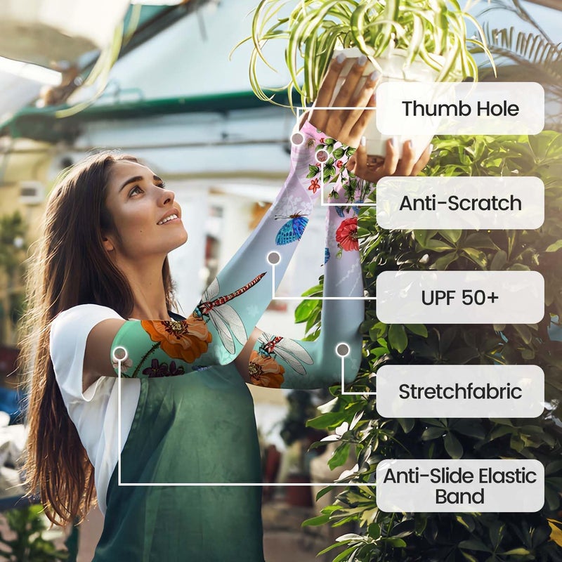 YPHCDO Store Gardening Sleeves Farm Sun Protection Arm Cooling Sleeves Thorn Proof Garden for Women Men with Thumb Hole - Image 2